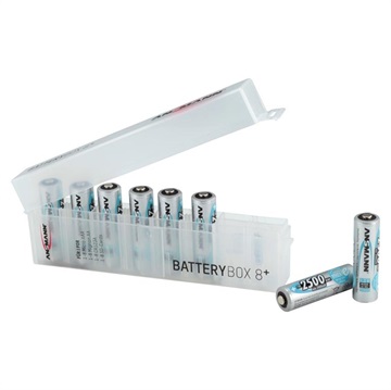 Ansmann Batterij Box 8 Plus - 8 x AA/AAA/CR123A/SD - Doorzichtig