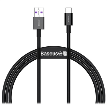 Baseus Superior Series USB-C Data & Oplaadkabel - 66W, 1m - Zwart