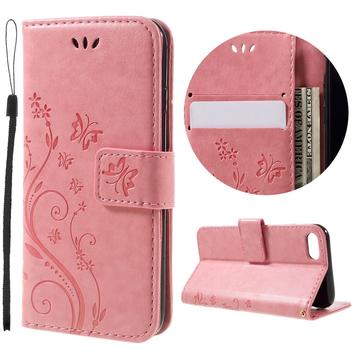 iPhone 7/8/SE (2020)/SE (2022) Butterfly Series Wallet Hoesje - Roze
