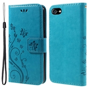 iPhone 7/8/SE (2020)/SE (2022) Butterfly Series Wallet Hoesje - Blauw