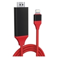Full HD Lightning naar HDMI AV Adapter - iPhone, iPad, iPod (Bulkverpakking) - Rood