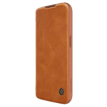 Nillkin Qin Pro iPhone 15 Pro Flip Cover - Bruin