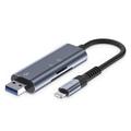 Tech-Protect UltraBoost USB-A/Lightning SD- & MicroSD-kaartlezer - Grijs