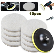 10-delige set polijstpads van wol voor auto’s en boten - 4"