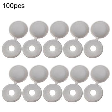 100 stuks. Scharnierende plastic schroefdeksels - Lichtgrijs