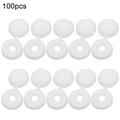 100 stuks. Scharnierende plastic schroefdeksels - Wit