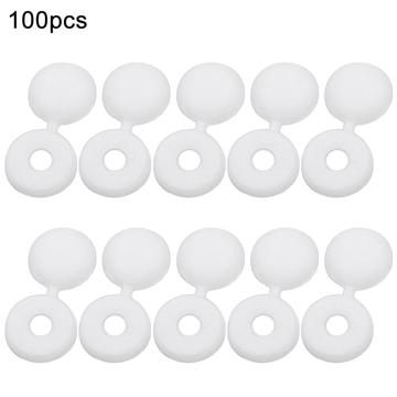 100 stuks. Scharnierende plastic schroefdeksels - Wit