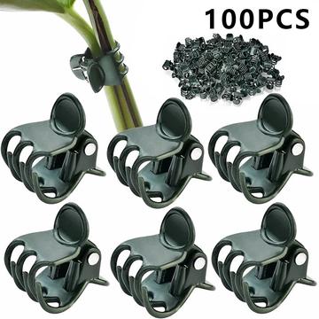 100 stuks. Kunststof tuinplantensteunclips / Klemmen