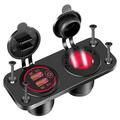 12V/24V dubbele QC3.0 USB-oplader en sigarettenaansteker voor auto, boot en camper - rood