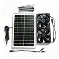 12V-zonnepaneel met twee 120mm-afzuigventilatoren voor ventilatie van een dierenhok – 10W
