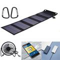 15W opvouwbare USB-zonnelader/powerbank met 5 panelen