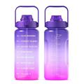 2.2L Waterfles BPA-vrije sportdrinkfles met rietje en tijdsaanduiding Sportieve motiverende waterkan 
