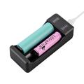 2-Slot Smart Li-ion batterij USB-oplader - 3.7V/4.2V - Zwart