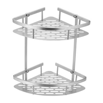Aluminium hoekplank met 2 niveaus voor badkamer - 34.5cm