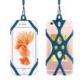 2-in-1 nekband met siliconen hoesje voor smartphone - 6.5" - Donkerblauw