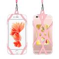 2-in-1 nekband met siliconen hoesje voor smartphone - 6.5" - Roze