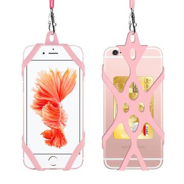2-in-1 nekband met siliconen hoesje voor smartphone - 6.5"