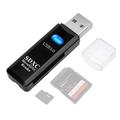 2-in-1 USB 3.0-kaartlezer voor SD- en TF-kaarten - Zwart