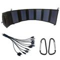 20W opvouwbare dubbele USB-zonnelader met 10-in-1 oplaadkabel - zwart
