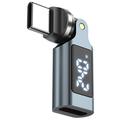 240W USB-C-stekker naar USB-C-aansluiting draaibare adapter met LED-display