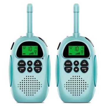 2Pcs DJ100 Kinderen Walkie Talkie Toys Kids Interphone Mini Handheld Zendontvanger 3KM Bereik UHF Radio met sleutelkoord