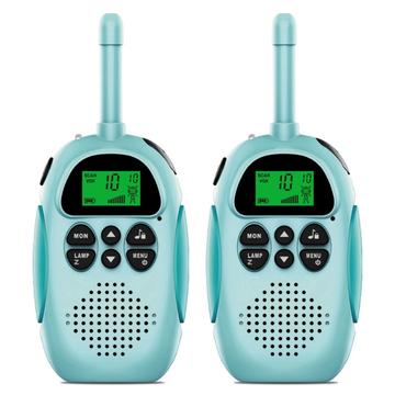 2Pcs DJ100 Kinderen Walkie Talkie Toys Kids Interphone Mini Handheld Zendontvanger 3KM Bereik UHF Radio met sleutelkoord