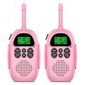 2Pcs DJ100 Kinderen Walkie Talkie Toys Kids Interphone Mini Handheld Zendontvanger 3KM Bereik UHF Radio met sleutelkoord - Roze + Roze