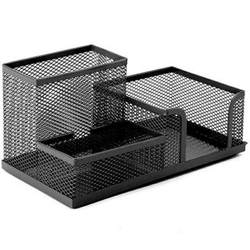 Metalen bureau-organizer met 3 compartimenten