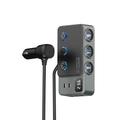 3-in-1 snellader PD 35W - sigarettenaanstekeradapter 120W en 5 USB-poorten - Zwart