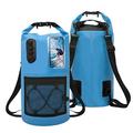 Waterdichte rugzak van 30 liter met doorzichtig touchscreenvak voor je telefoon - Blauw