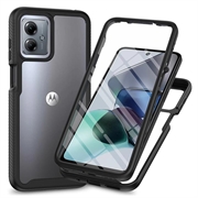 Motorola Moto G54 360 Bescherming Hoesje - Zwart / Doorzichtig