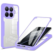 Xiaomi 15T Pro 360 Bescherming Hoesje - Paars / Doorzichtig