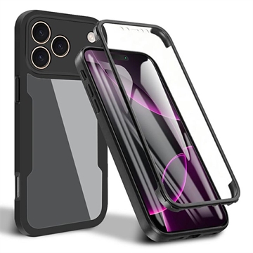 iPhone 17 Pro Max 360 Bescherming Hoesje - Zwart / Doorzichtig