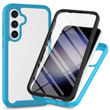 Samsung Galaxy A35 360 Bescherming Hoesje - Baby Blauw / Doorzichtig