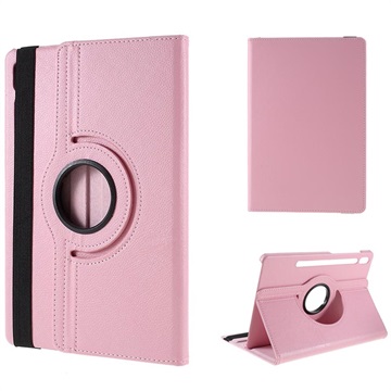 Samsung Galaxy Tab S6 Roterend Folio Hoesje - Roze