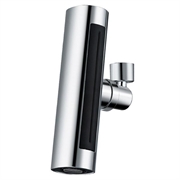 360° draaibare verlengstuk voor keukenkraan voor kranen van 22mm - 4 standen - zilver