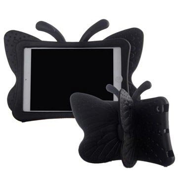 iPad Mini 2, iPad Mini 3 3D Shockproof Kids Cover - Vlinder - Zwart