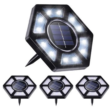 4-Pack Zonne Grondlampen/Waterdichte Tuinlampen - 12-LED Wit