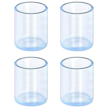 4-Delige Rubber Stoel- en Tafelpootbeschermers - 16mm - Doorzichtig