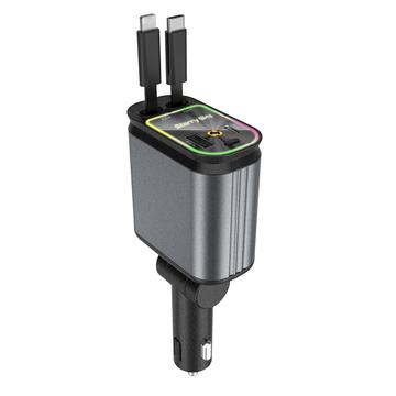 4-in-1 autolader & sterrenhemelprojector met USB-C en Lightning-kabels