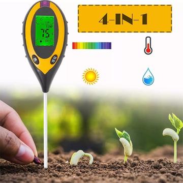 4-in-1 pH- en vochtigheidsmeter met LCD-scherm