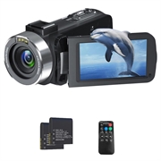 4K Ultra HD digitale camcorder met afstandsbediening - 80MP, 18X Digital Zoom - Zwart