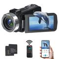4K Ultra HD digitale camcorder met app/afstandsbediening - 80MP, 18X Digital Zoom - Zwart