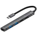 5-in-1 multifunctionele USB-C hub van aluminiumlegering