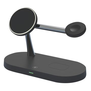 5 in 1 magnetische draadloze oplader voor iPhone, Apple Watch, AirPods snel opladen Dock Station - Zwart