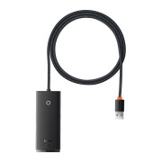 Hub 4in1 Baseus Lite Series USB naar 4x USB 3.0 WKQX030101, 1m - Zwart
