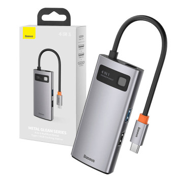 Hub 4in1 Baseus Metal Gleam Series CAHUB-CY0G, USB-C naar USB 3.0 + USB 2.0 + HDMI + USB-C PD