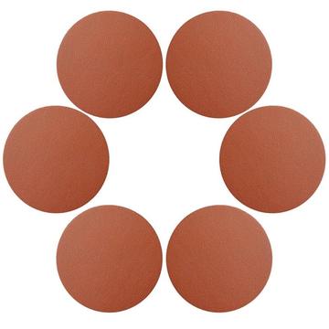 6 Stuks. Onderzetters in PU leer Ø 10 cm - Bruin