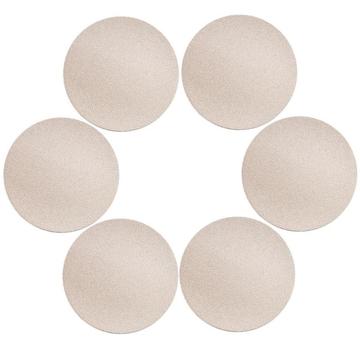 6 Stuks. Onderzetters in PU Leer Ø 10 cm - Goud