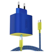 Nintendo Switch 2/Lite/OLED 60W PD snellader met USB-C-aansluiting en kabel van 2m - donkerblauw